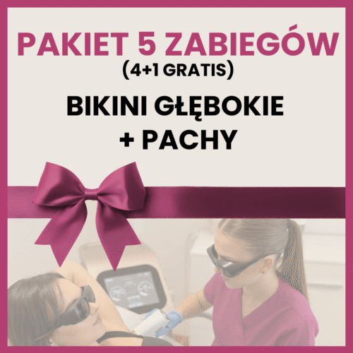 Pakiet 5 (4+1gratis) zabiegów bikini głębokie + pachy